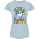Easily Distracted by Bird Watching Womens Petite Cut T-Shirt Light Blue