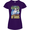 Easily Distracted by Bird Watching Womens Petite Cut T-Shirt Purple