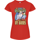 Easily Distracted by Bird Watching Womens Petite Cut T-Shirt Red