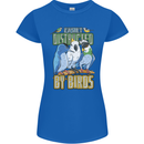 Easily Distracted by Bird Watching Womens Petite Cut T-Shirt Royal Blue