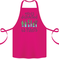 Easily Distracted by Plants Botanist Funny Cotton Apron 100% Organic Pink