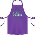 Easily Distracted by Plants Botanist Funny Cotton Apron 100% Organic Purple