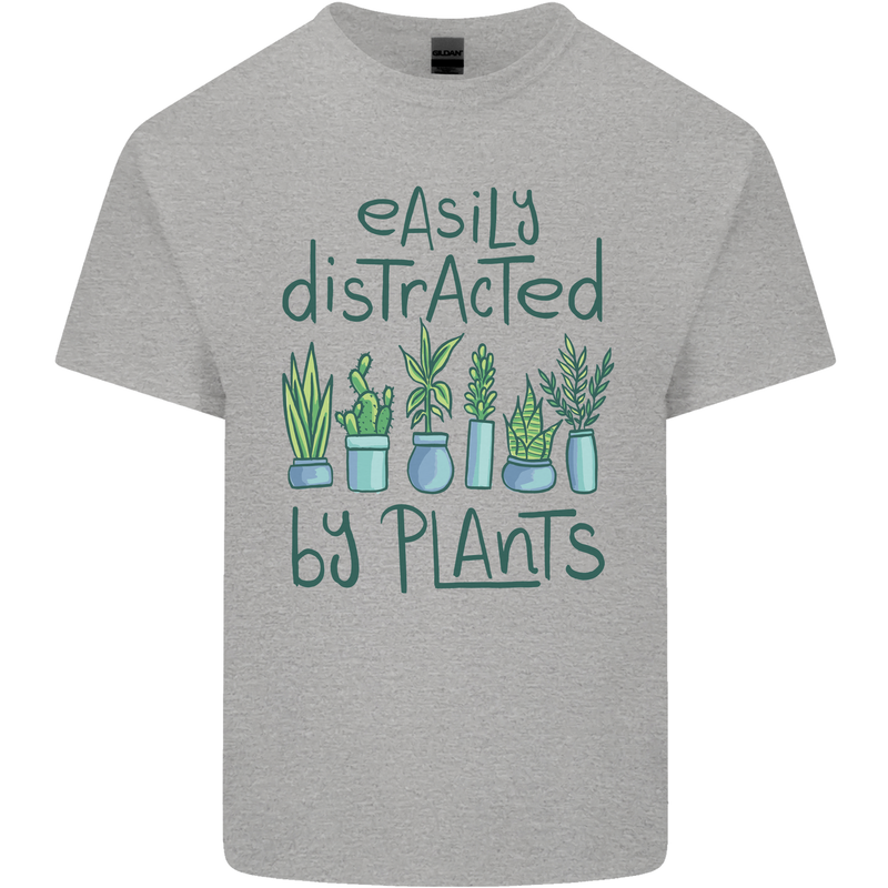 Easily Distracted by Plants Botanist Funny Kids T-Shirt Childrens Sports Grey