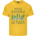 Easily Distracted by Plants Botanist Funny Kids T-Shirt Childrens Yellow