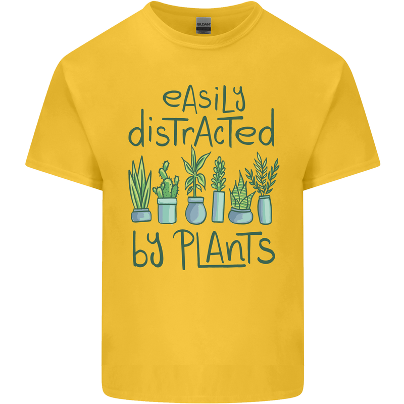 Easily Distracted by Plants Botanist Funny Kids T-Shirt Childrens Yellow