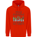 Easily Distracted by Plants Botanist Funny Mens 80% Cotton Hoodie Bright Red