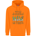 Easily Distracted by Plants Botanist Funny Mens 80% Cotton Hoodie Orange