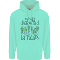Easily Distracted by Plants Botanist Funny Mens 80% Cotton Hoodie Peppermint