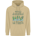 Easily Distracted by Plants Botanist Funny Mens 80% Cotton Hoodie Sand