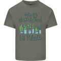 Easily Distracted by Plants Botanist Funny Mens Cotton T-Shirt Tee Top Charcoal
