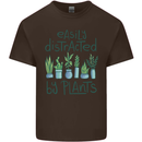 Easily Distracted by Plants Botanist Funny Mens Cotton T-Shirt Tee Top Dark Chocolate