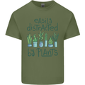 Easily Distracted by Plants Botanist Funny Mens Cotton T-Shirt Tee Top Military Green