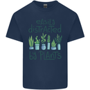 Easily Distracted by Plants Botanist Funny Mens Cotton T-Shirt Tee Top Navy Blue