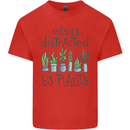 Easily Distracted by Plants Botanist Funny Mens Cotton T-Shirt Tee Top Red