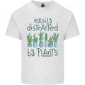 Easily Distracted by Plants Botanist Funny Mens Cotton T-Shirt Tee Top White