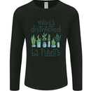 Easily Distracted by Plants Botanist Funny Mens Long Sleeve T-Shirt Black