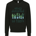 Easily Distracted by Plants Botanist Funny Mens Sweatshirt Jumper Black