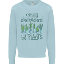 Easily Distracted by Plants Botanist Funny Mens Sweatshirt Jumper Light Blue