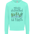Easily Distracted by Plants Botanist Funny Mens Sweatshirt Jumper Peppermint