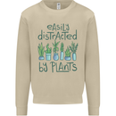 Easily Distracted by Plants Botanist Funny Mens Sweatshirt Jumper Sand