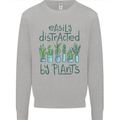 Easily Distracted by Plants Botanist Funny Mens Sweatshirt Jumper Sports Grey