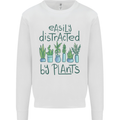 Easily Distracted by Plants Botanist Funny Mens Sweatshirt Jumper White