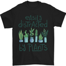 Easily Distracted by Plants Botanist Funny Mens T-Shirt Cotton Gildan Black