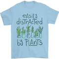 Easily Distracted by Plants Botanist Funny Mens T-Shirt Cotton Gildan Light Blue