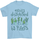 Easily Distracted by Plants Botanist Funny Mens T-Shirt Cotton Gildan Light Blue