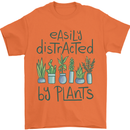 Easily Distracted by Plants Botanist Funny Mens T-Shirt Cotton Gildan Orange