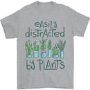 Easily Distracted by Plants Botanist Funny Mens T-Shirt Cotton Gildan Sports Grey