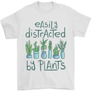 Easily Distracted by Plants Botanist Funny Mens T-Shirt Cotton Gildan White