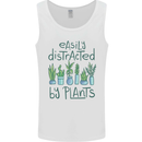 Easily Distracted by Plants Botanist Funny Mens Vest Tank Top White
