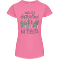 Easily Distracted by Plants Botanist Funny Womens Petite Cut T-Shirt Azalea