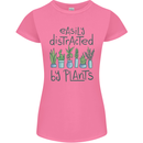 Easily Distracted by Plants Botanist Funny Womens Petite Cut T-Shirt Azalea