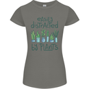 Easily Distracted by Plants Botanist Funny Womens Petite Cut T-Shirt Charcoal