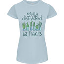 Easily Distracted by Plants Botanist Funny Womens Petite Cut T-Shirt Light Blue