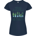 Easily Distracted by Plants Botanist Funny Womens Petite Cut T-Shirt Navy Blue