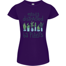 Easily Distracted by Plants Botanist Funny Womens Petite Cut T-Shirt Purple