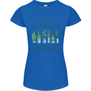 Easily Distracted by Plants Botanist Funny Womens Petite Cut T-Shirt Royal Blue
