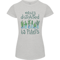Easily Distracted by Plants Botanist Funny Womens Petite Cut T-Shirt Sports Grey