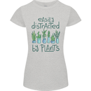 Easily Distracted by Plants Botanist Funny Womens Petite Cut T-Shirt Sports Grey