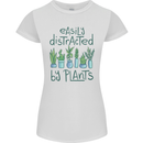 Easily Distracted by Plants Botanist Funny Womens Petite Cut T-Shirt White
