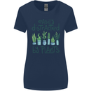 Easily Distracted by Plants Botanist Funny Womens Wider Cut T-Shirt Navy Blue