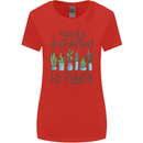 Easily Distracted by Plants Botanist Funny Womens Wider Cut T-Shirt Red