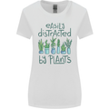 Easily Distracted by Plants Botanist Funny Womens Wider Cut T-Shirt White