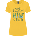 Easily Distracted by Plants Botanist Funny Womens Wider Cut T-Shirt Yellow