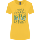 Easily Distracted by Plants Botanist Funny Womens Wider Cut T-Shirt Yellow