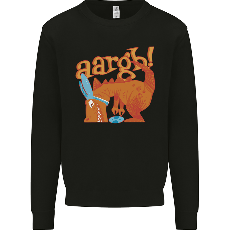 Easter Egg T-Rex as a Bunny Dinosaur Funny Kids Sweatshirt Jumper Black