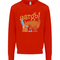 Easter Egg T-Rex as a Bunny Dinosaur Funny Kids Sweatshirt Jumper Bright Red